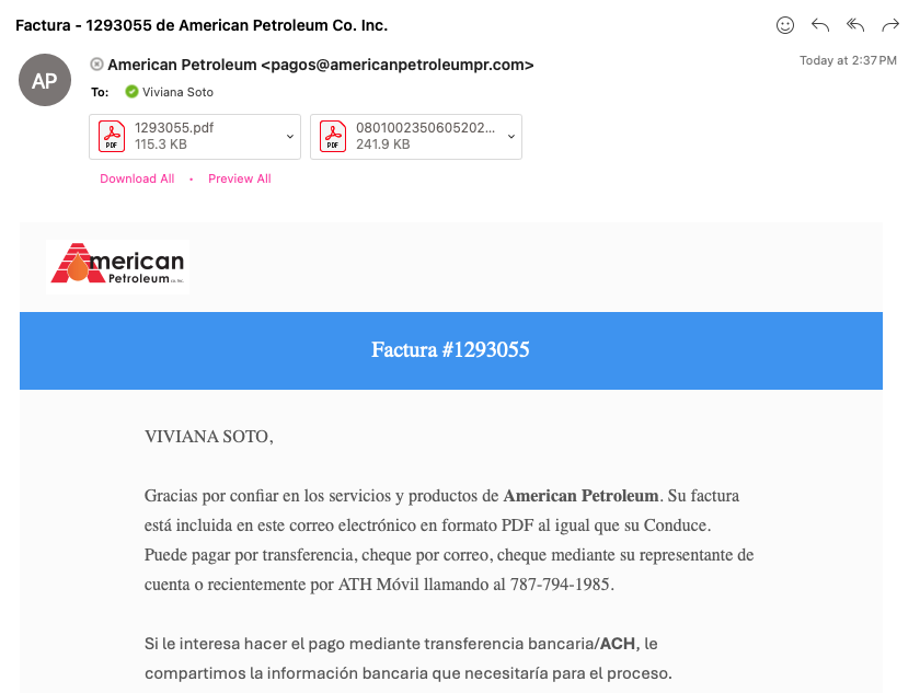 Fleet Card Email